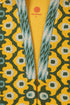 Jacket in printed quilted cotton blend with pockets